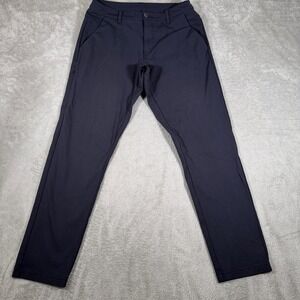 BYLT Premium Basics Everyday Pant 2.0 Mens 33 Navy Slim Fit Performance